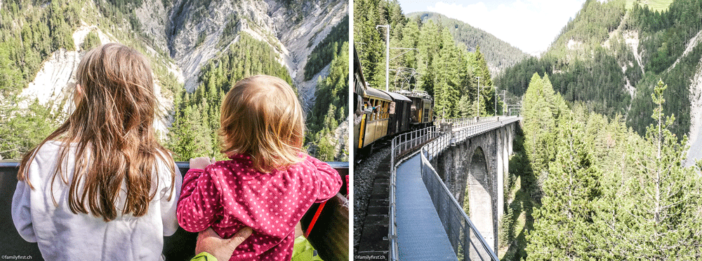 Nach dem Mittagessen fuhren wir mit dem historischen Zug von Davos nach Filisur und zurück.